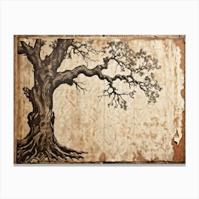 Antique Oak Tree Knot Translated Into Decorative Vintage Grunge Pattern Textures Reminiscent Of Age (3) Canvas Print