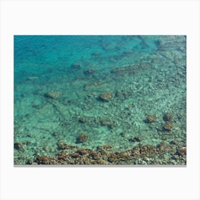 Clear water in a rocky Mediterranean bay Canvas Print