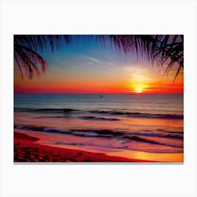 Sunset At The Beach 330 Canvas Print