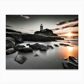 Sunset At The Lighthouse 15 Canvas Print