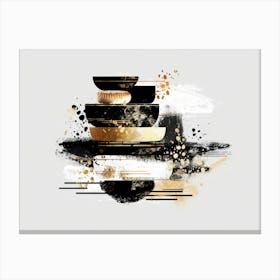 Black And Gold Abstract Painting 38 Canvas Print