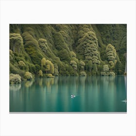 Lake In A Forest Canvas Print