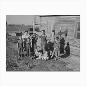 Family Of Floyd Peaches, Near Williston, North Dakota By Russell Lee Canvas Print