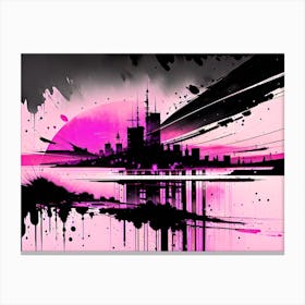 Pink City Skyline 1 Canvas Print