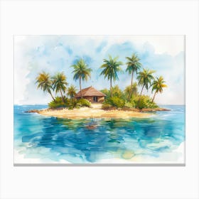 Watercolor Island Canvas Print