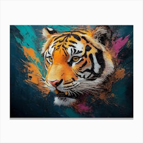 Tiger Animal Abstract Art Canvas Print