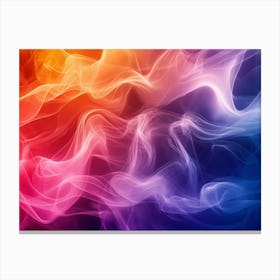 3d Abstract Smoke Patterns With Vibrant Colors Canvas Print