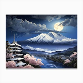 Moonlight Over Mount Fuji 1 Canvas Print