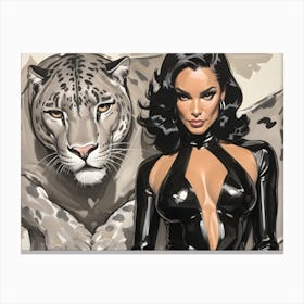 Wildcatr And provokative Woman Canvas Print