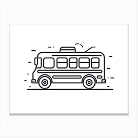 School Bus Icon Vector Illustration Canvas Print
