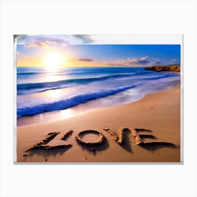 Love On The Beach 3 Canvas Print