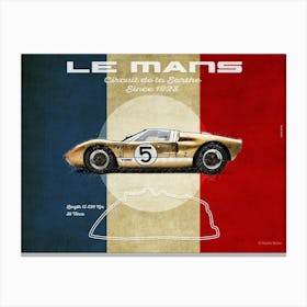 Le Mans GT40 Gold Landscape Canvas Print
