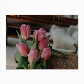 Tulips In A Vase Canvas Print