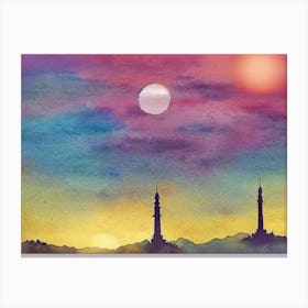 Twilight Minaret Serenity Canvas Print