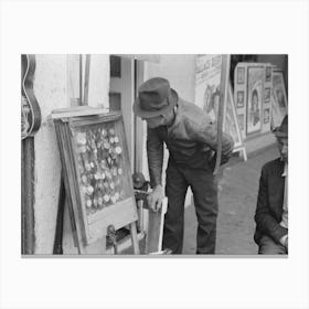 Man Looking At Cases Of Watches, Waco, Texas By Russell Lee Canvas Print