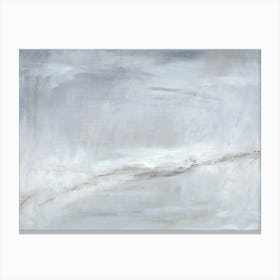 Intrigue - Soft Gray Neutral Muted Abstract Painting Art Canvas Print