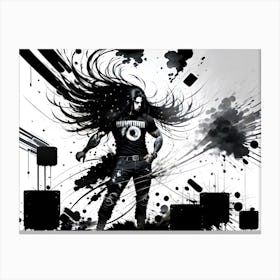 Black And White Painting 5 Canvas Print