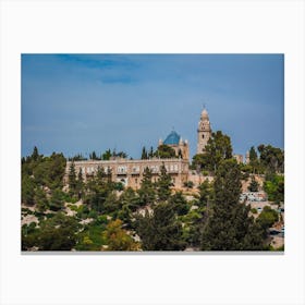 The Abbey Of The Dormition Building At Mount Zion In Jerusalem Canvas Print