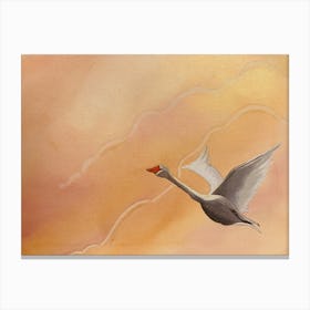 Flying bird in the sky hand painted  Canvas Print
