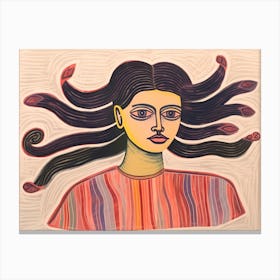 Woman With Long Hair 14 Canvas Print