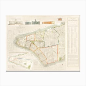 The City Of New York Longworth S Explanatory Map And Plan (1817) Canvas Print