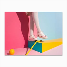 Girl In Sneakers Canvas Print