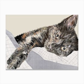 Sleepy Happy Cat Canvas Print