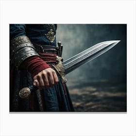 Man Holding A Sword Canvas Print