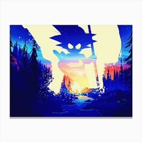 Anime Negative Space ― Shadow In The Forest Canvas Print