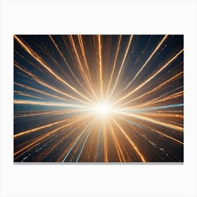 An Abstract Image Of A Bright, White Star Surrounded By Radiating Lines Of Light In Shades Of Orange And Blue Canvas Print