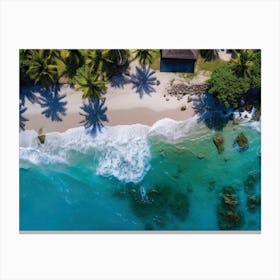 Aerial View Of A Tropical Beach 7 Canvas Print