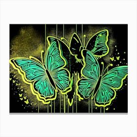 Neon Butterflies 4 Canvas Print