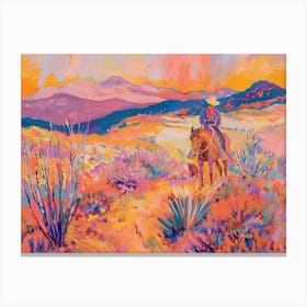 Cowboy Painting Santa Fe New Mexico Canvas Print