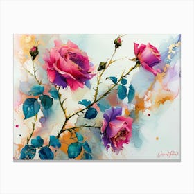 A Climbing Rose Plant Canvas Print