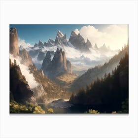 Picturesque Hilly Terrain Canvas Print