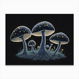 Neon Mushrooms (11) Canvas Print