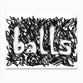 Balls Monochrome Abstract Art Canvas Print