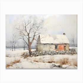 Old Stone Farm Winter 2 Canvas Print