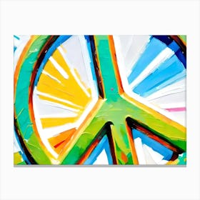 Color Popping Peace Sign 2 Canvas Print