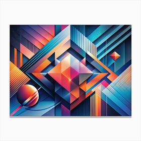 Abstract Geometric Composition With Colorful Shapes Canvas Print