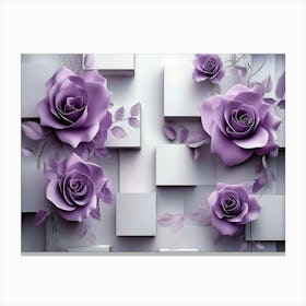 3d Modern Art With Blue Butterfly 2 Canvas Print