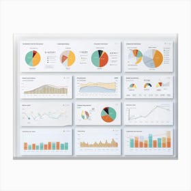 Corporate Dashboard Revealing Financial Performance Analysis Pie Charts Displaying Revenue Sources (3) Canvas Print