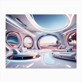 Futuristic Living Room Canvas Print