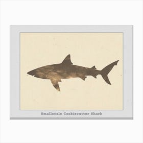 Smallscale Cookiecutter Shark Silhouette 4 Poster Canvas Print