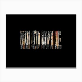 Home Poster Vintage Forest Photo Collage 8 Canvas Print