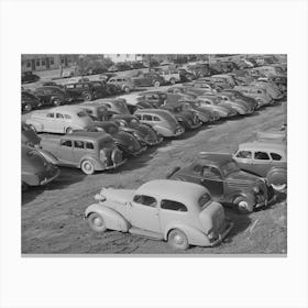 Workers Automobiles Parked Near The Airplane Factories,San Diego, California, Providing Parking Space For Automobile Canvas Print