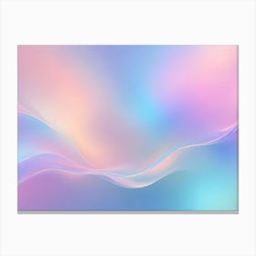 Abstract Background With A Smooth, Flowing Wave Of Blue, Pink, And Peach Colors On A Gradient Background Of Purple, Pink, And Blue Canvas Print