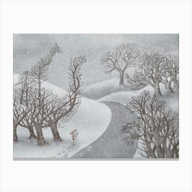 Snowy Topiary Park Canvas Print