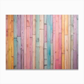 Colorful Wood Wall 6 Canvas Print