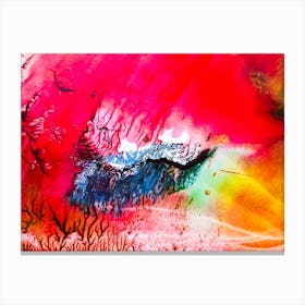 Abstract Painting, Acrylic On Canvas, Red Color 1 Canvas Print